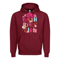 Burgundy birthday girl Zipper Hoodie - MaliasSmallBusiness
