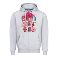 Heather Grey birthday girl Zipper Hoodie - MaliasSmallBusiness