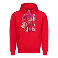 Red birthday girl Zipper Hoodie - MaliasSmallBusiness