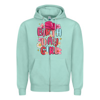 Seafoam birthday girl Zipper Hoodie - MaliasSmallBusiness