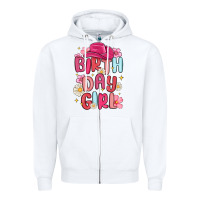 White birthday girl Zipper Hoodie - MaliasSmallBusiness