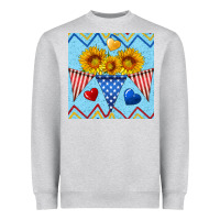 Heather Grey patriotic celebration Heavyweight Sweatshirt - BundleAndBundleShop