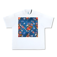White 4th of july hotdog seamless pattern Urban Heavy Tee - BundleAndBundleShop