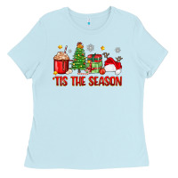 Baby Blue 'tis the season christmas Ladies Tee - Zillion Design Studio