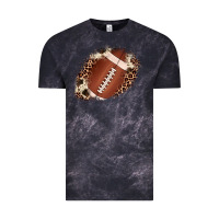 Cloud Black football cowhide leopard patch Vintage Tee - JahusDesignShop