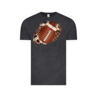 Vintage Black football cowhide leopard patch Vintage Tee - JahusDesignShop