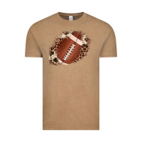 Vintage Coffee football cowhide leopard patch Vintage Tee - JahusDesignShop
