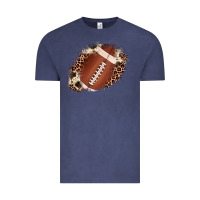 Vintage Denim football cowhide leopard patch Vintage Tee - JahusDesignShop
