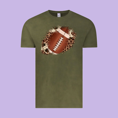 Football Cowhide Leopard Patch Vintage Tee Designed By Jahusdesignshop