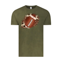 Vintage Olive football cowhide leopard patch Vintage Tee - JahusDesignShop