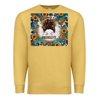 Antique Gold mom life messy bun western Premium Sweatshirt - Jasminsmagicworld