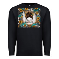 Black mom life messy bun western Premium Sweatshirt - Jasminsmagicworld