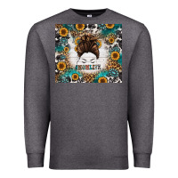 Charcoal Heather mom life messy bun western Premium Sweatshirt - Jasminsmagicworld