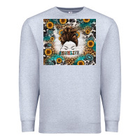 Heather Grey mom life messy bun western Premium Sweatshirt - Jasminsmagicworld