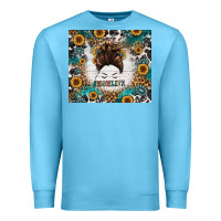 Ocean Blue mom life messy bun western Premium Sweatshirt - Jasminsmagicworld