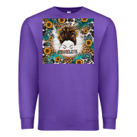 Purple mom life messy bun western Premium Sweatshirt - Jasminsmagicworld
