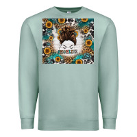 Seafoam mom life messy bun western Premium Sweatshirt - Jasminsmagicworld