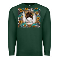 Sports Green mom life messy bun western Premium Sweatshirt - Jasminsmagicworld