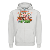Dove Grey camping is my kitchen Zipper Hoodie - NancyCooperArtShop