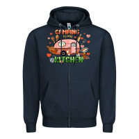 Navy camping is my kitchen Zipper Hoodie - NancyCooperArtShop