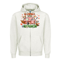 Oatmeal Heather camping is my kitchen Zipper Hoodie - NancyCooperArtShop