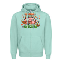 Seafoam camping is my kitchen Zipper Hoodie - NancyCooperArtShop