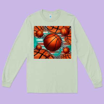 Basketball Leopard Serape Tumbler Long Sleeve Tee Designed By Jasminsmagicworld