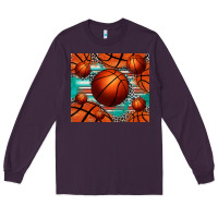 Plum basketball leopard serape tumbler Long Sleeve Tee - Jasminsmagicworld