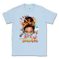Dusty Blue art teacher messy bun Classic Tee - NancyCooperArtShop