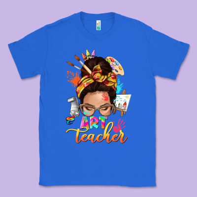 Art Teacher Messy Bun Classic Tee Designed By Nancycooperartshop