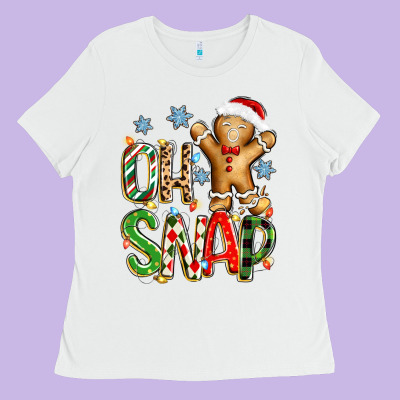 Oh Snap Christmas Cookie Ladies Tee Designed By Zillion Design Studio
