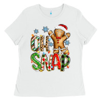 White oh snap christmas cookie Ladies Tee - Zillion Design Studio