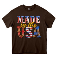 Chocolate Brown made in the usa Heavy Core Tee - texasbilliewilder
