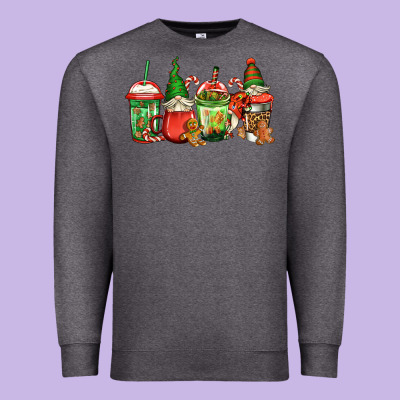 Christmas Gnomes Coffee Premium Sweatshirt Designed By Jasminsmagicworld