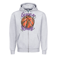 Heather Grey game day Zipper Hoodie - MaliasSmallBusiness