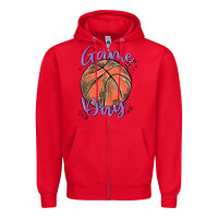 Red game day Zipper Hoodie - MaliasSmallBusiness