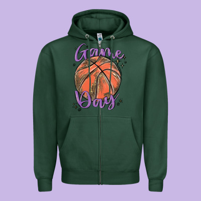 Game Day Zipper Hoodie Designed By Maliassmallbusiness