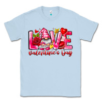 Dusty Blue Love Valentines Day Gnome Classic Tee - CowhideDigitalArt
