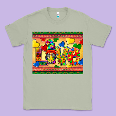 Love Autism Awareness Classic Tee Designed By Barkaloodesign