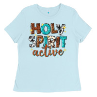 Baby Blue holy spirit active Ladies Tee - texasbilliewilder