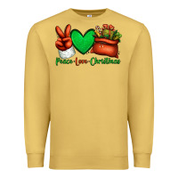 Antique Gold peace love Christmas Santa Claus hand Premium Sweatshirt - Jasminsmagicworld