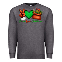 Charcoal Heather peace love Christmas Santa Claus hand Premium Sweatshirt - Jasminsmagicworld