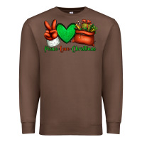 Chestnut peace love Christmas Santa Claus hand Premium Sweatshirt - Jasminsmagicworld