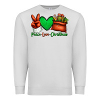 Dove Grey peace love Christmas Santa Claus hand Premium Sweatshirt - Jasminsmagicworld