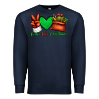 Navy peace love Christmas Santa Claus hand Premium Sweatshirt - Jasminsmagicworld