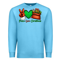 Peace Love Christmas Santa Claus Hand Premium Sweatshirt | Teevron