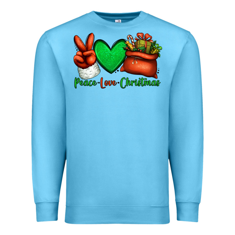 Peace Love Christmas Santa Claus Hand Premium Sweatshirt by Jasminsmagicworld | Teevron