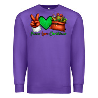 Purple peace love Christmas Santa Claus hand Premium Sweatshirt - Jasminsmagicworld