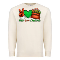 Sandshell peace love Christmas Santa Claus hand Premium Sweatshirt - Jasminsmagicworld