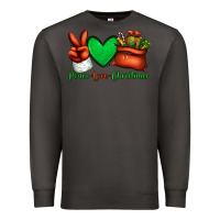 Smoke peace love Christmas Santa Claus hand Premium Sweatshirt - Jasminsmagicworld